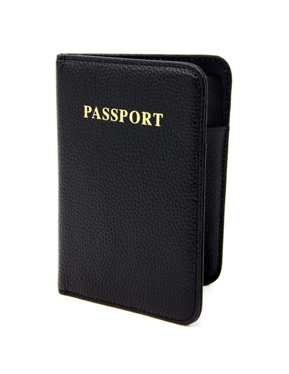 Porta pasaporte de piel