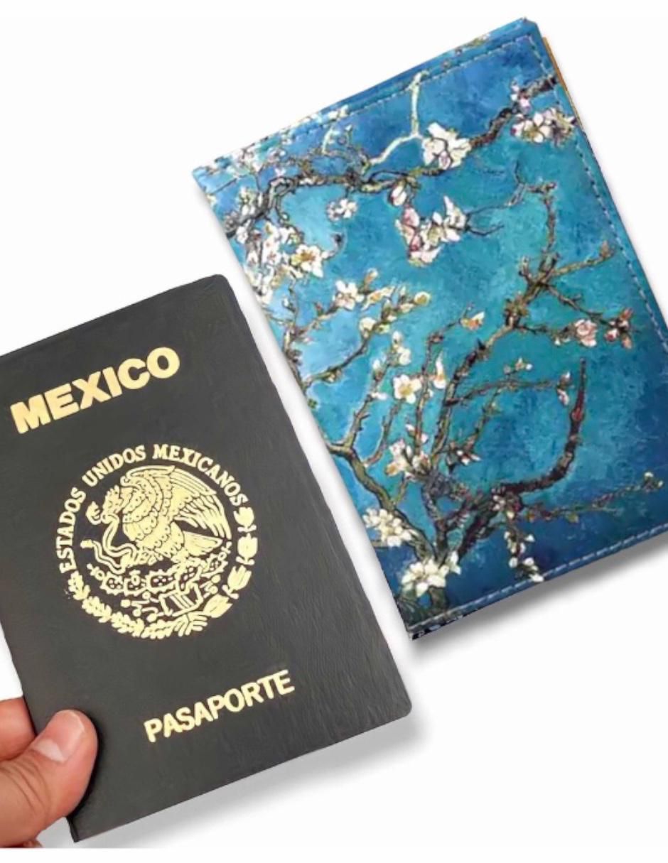 Porta pasaporte Almendro en Flor de sintético 3