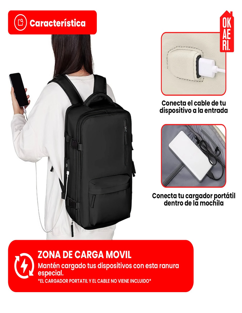 Mochila para viaje impermeable unisex 3