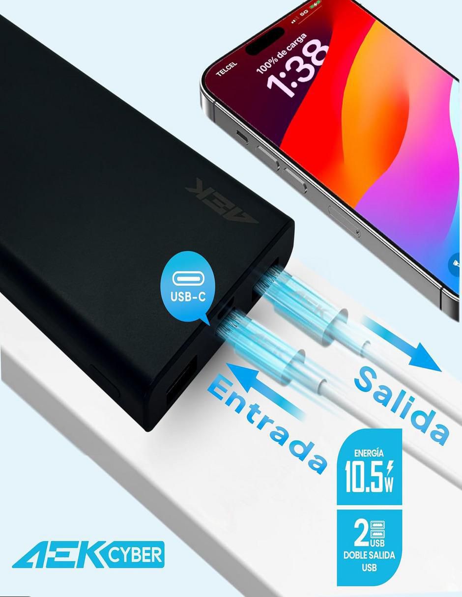 Batería recargable AEK CYBER 10000 mAh PB02