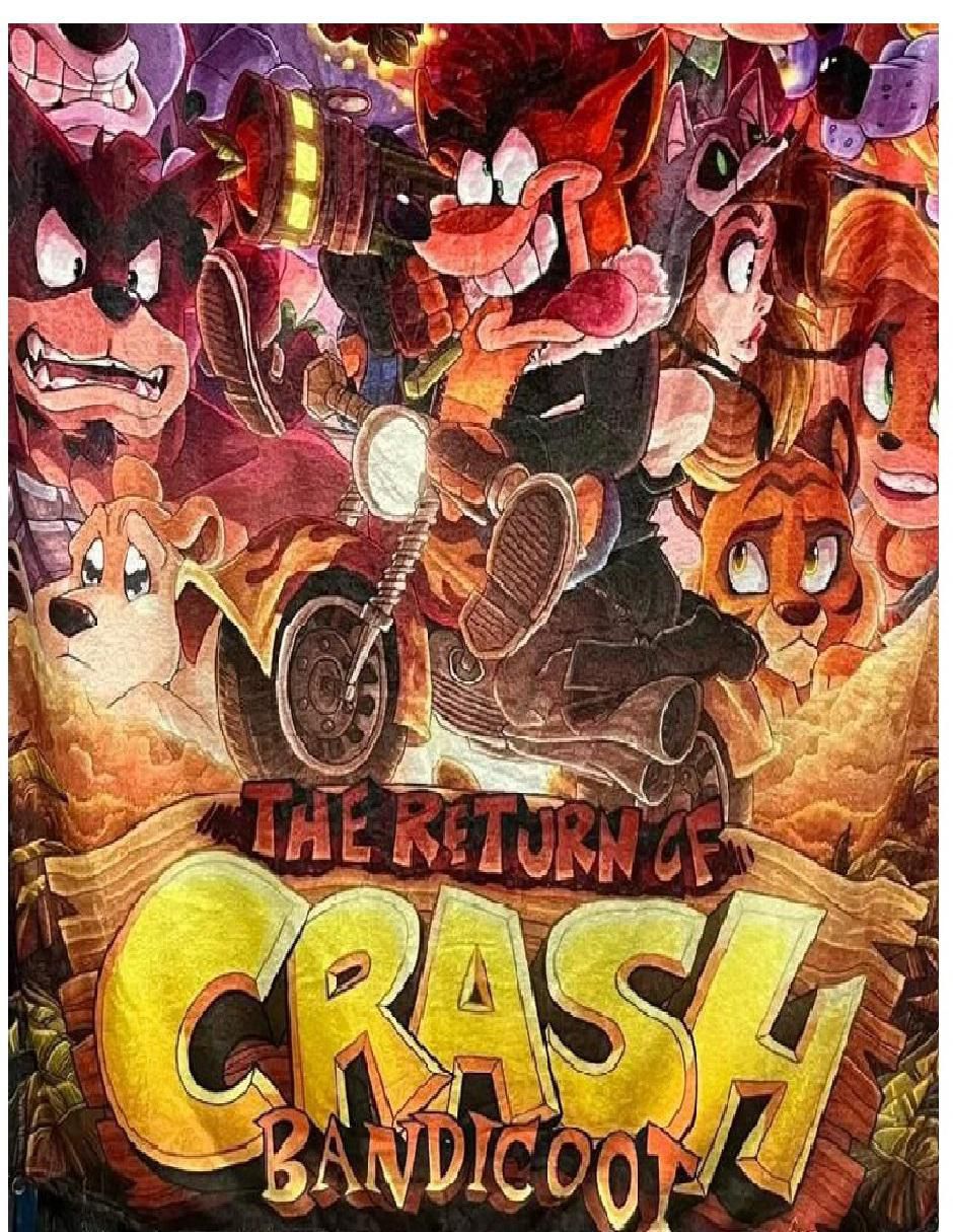 Cobija de tejido suave Bandicoot Crash Bandicoot 2