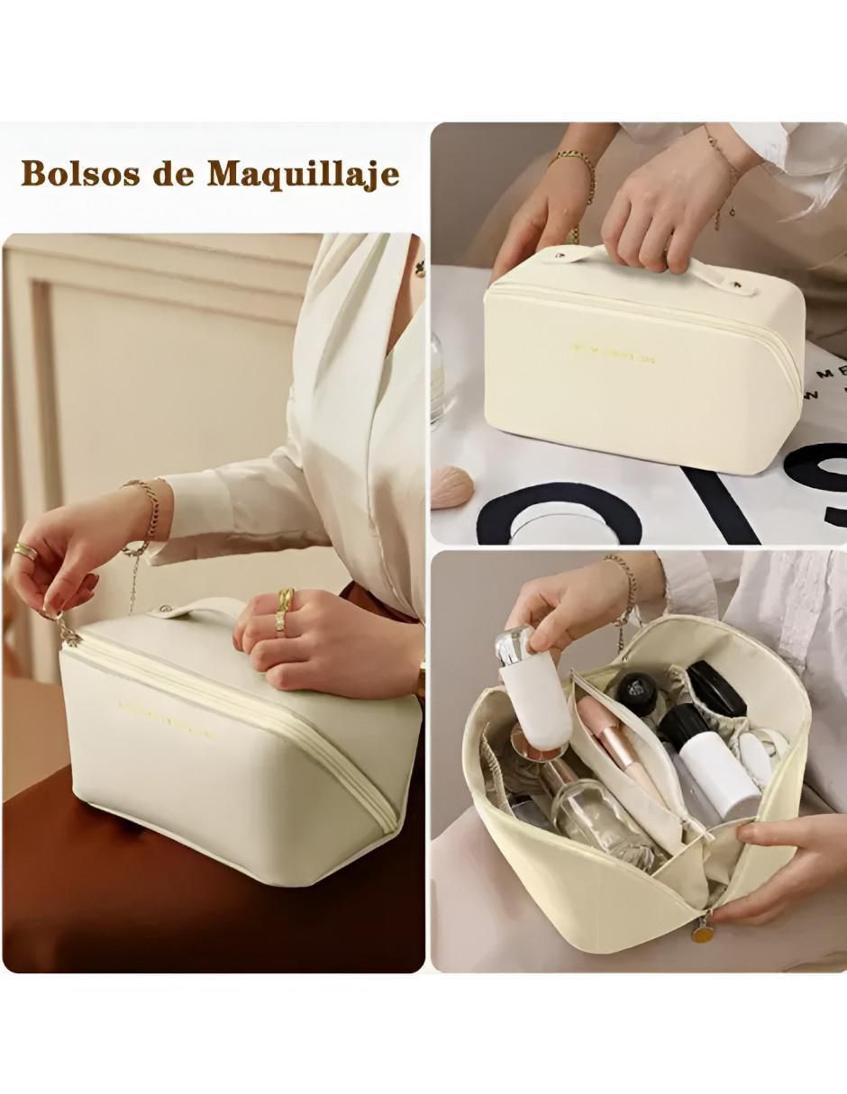 Cosmetiquera multiusos impermeable de cuero unisex