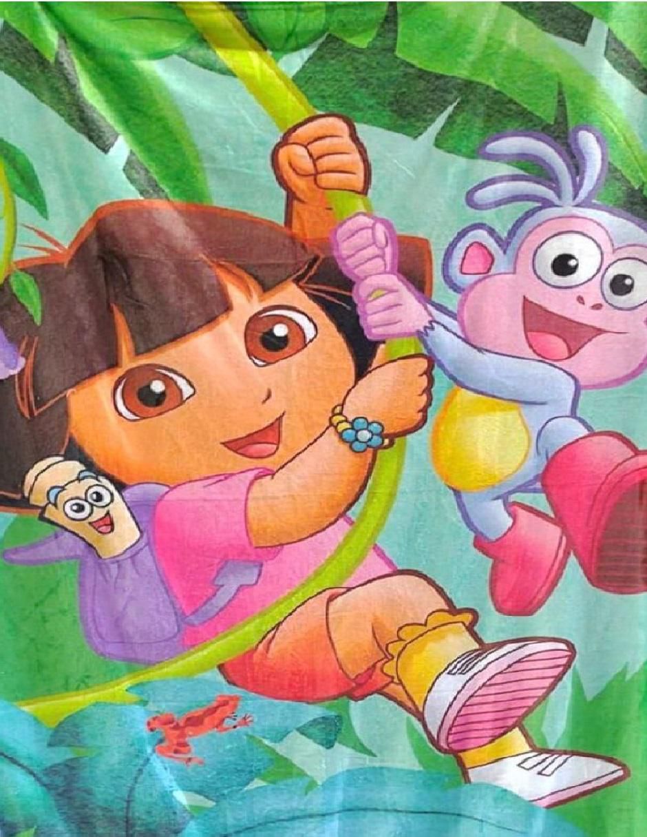 Cobija de tejido suave Generica Dora la exploradora para niña
