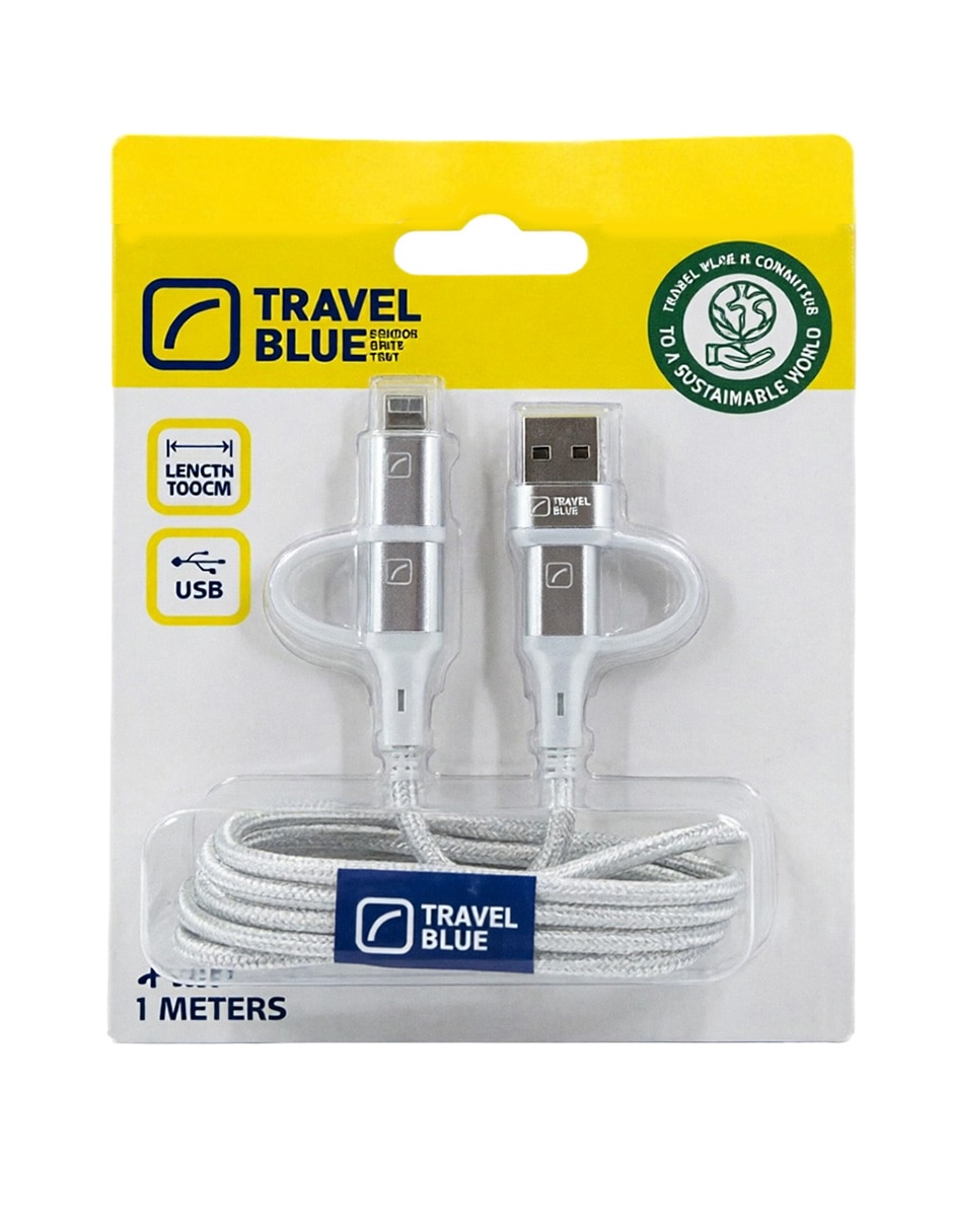 Cable Lightning micro USB y tipo C de 1 m 1