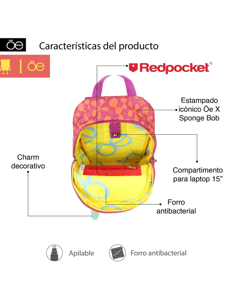 Mochila casual Bob Esponja para mujer 2