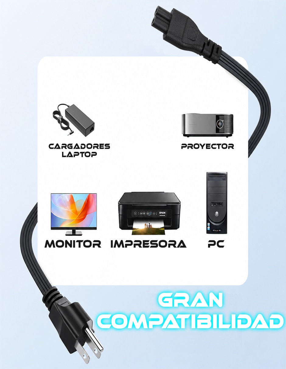 Cable cargador a tipo iec de 1.5 m 3