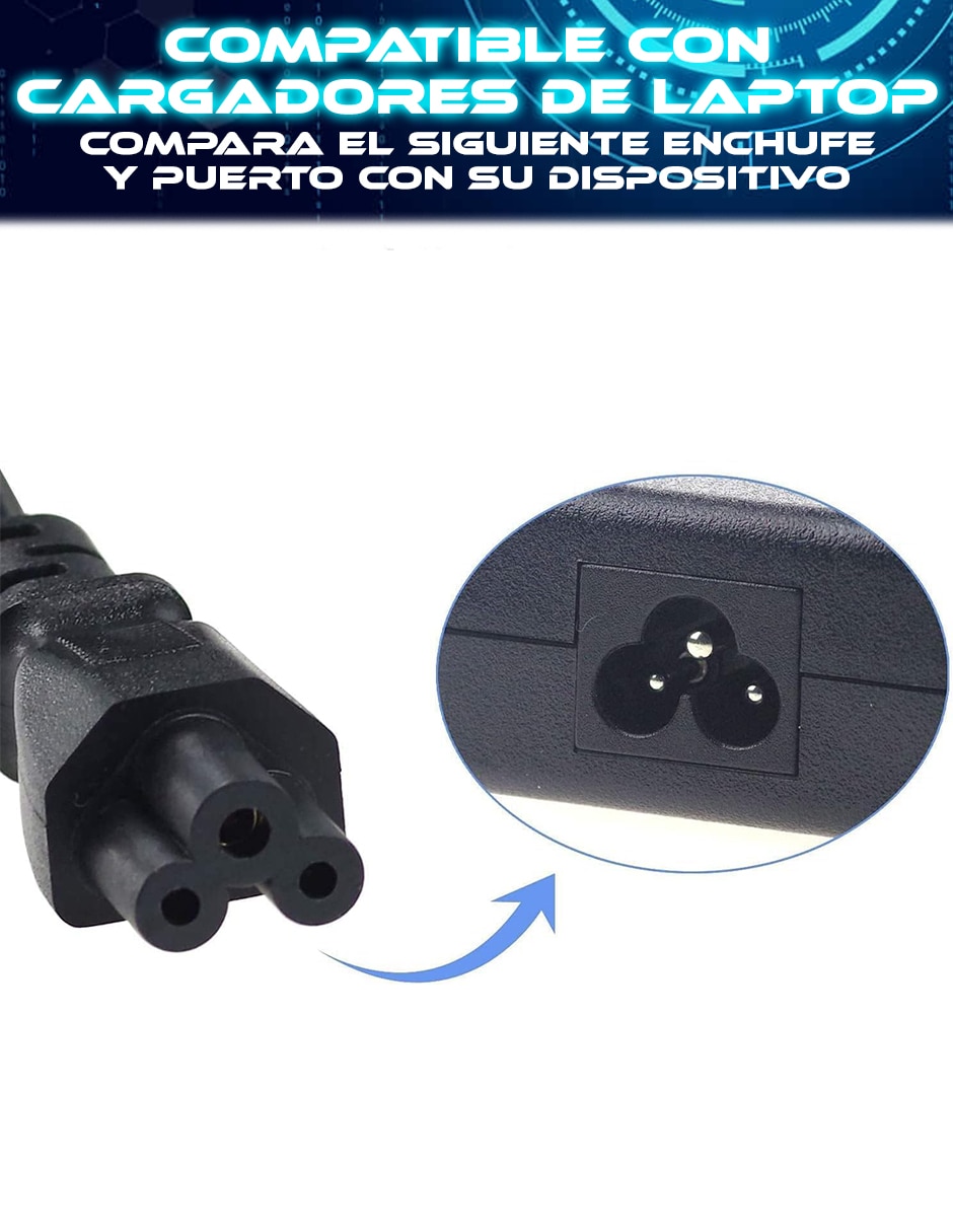 Cable cargador a tipo iec de 1.5 m 6