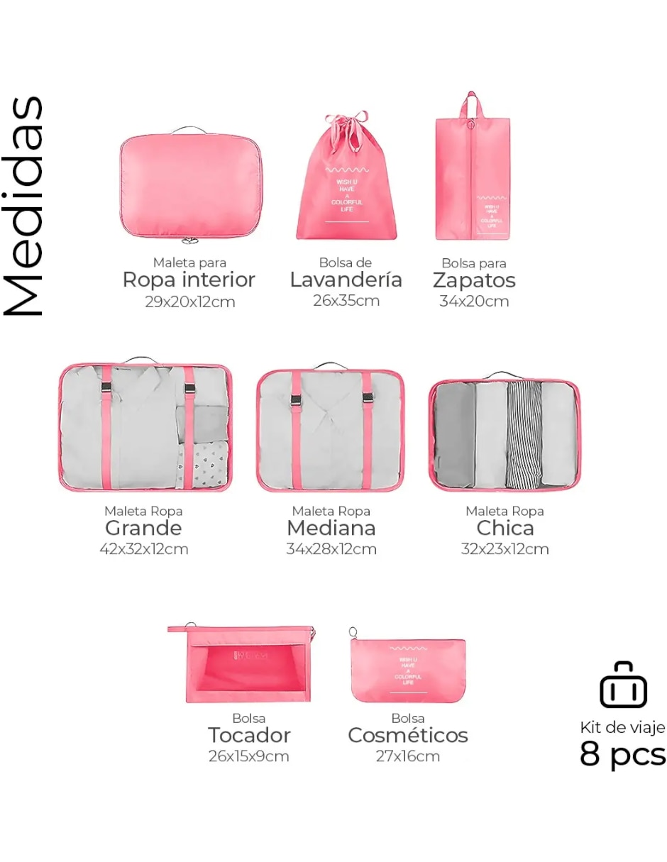 Set bolsa organizadora viaje 5