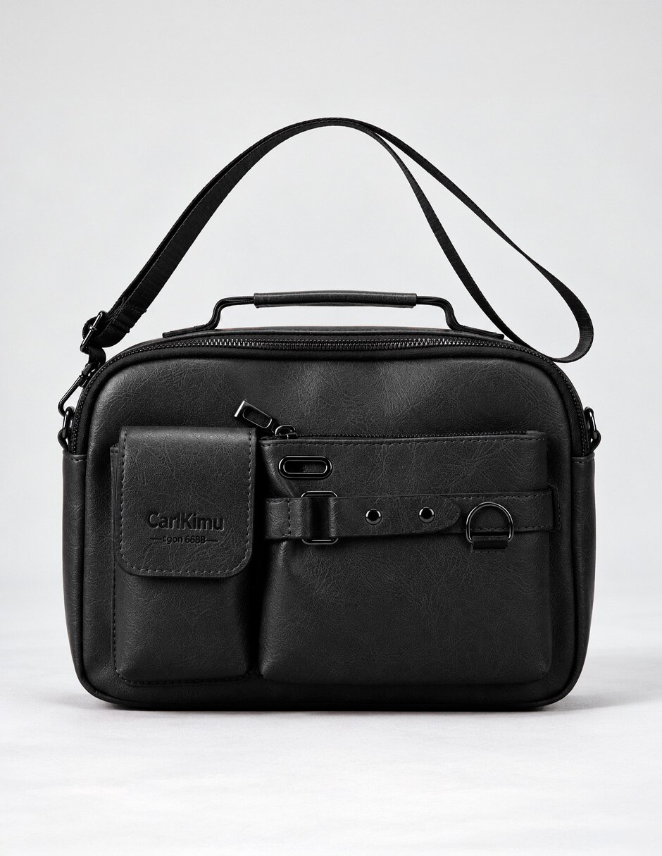 Bolsa bandolera lisa de punto unisex 1