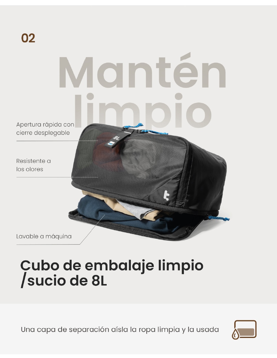 Set bolsa organizadora viaje impermeable 3 cierre 3
